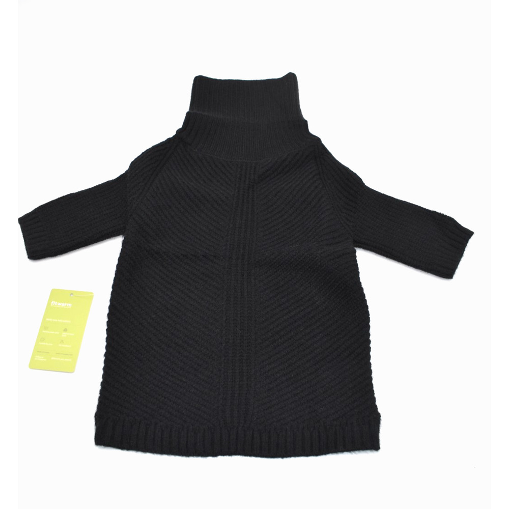 Fitwarm Turtleneck Knitted Dog Sweaters Outfits Coats Cat Size Large Black NEW